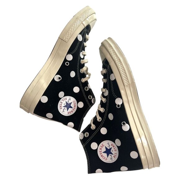 Converse x Comme de Garcons PLAY Polka Dot Chuck Taylor All Star 70s Hi Sneakers - Picture 5 of 6